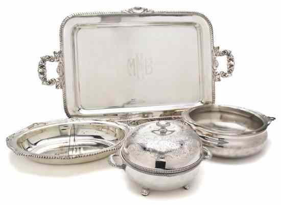 Appraisal: A Collection of Silverplate Serving Articles comprising a Gorham segmented