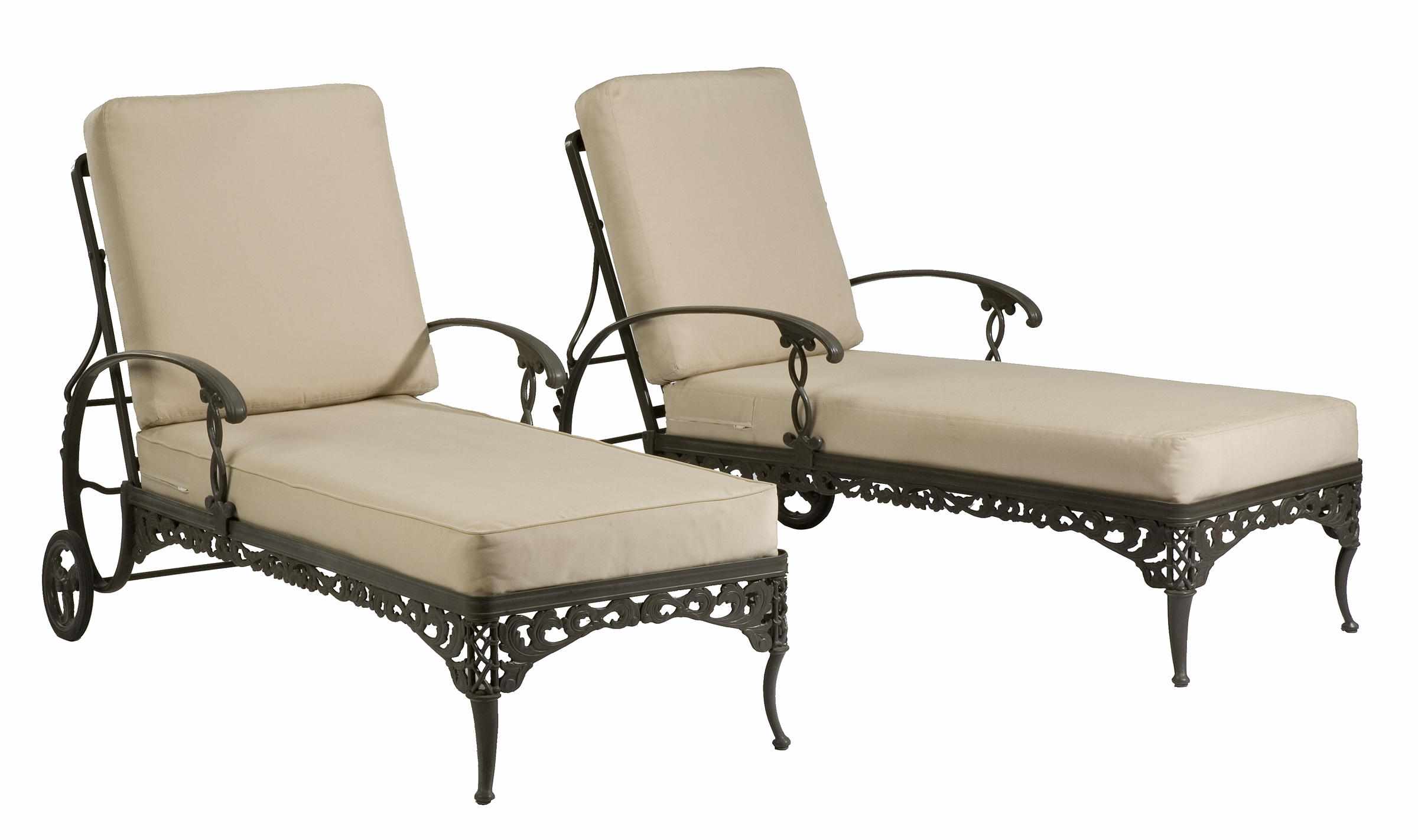 Appraisal: A pair of Brown Jordan patinated metal chaise lounges height