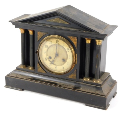 Appraisal: A Victorian ebonised cased mantel clock with gilt dial eight