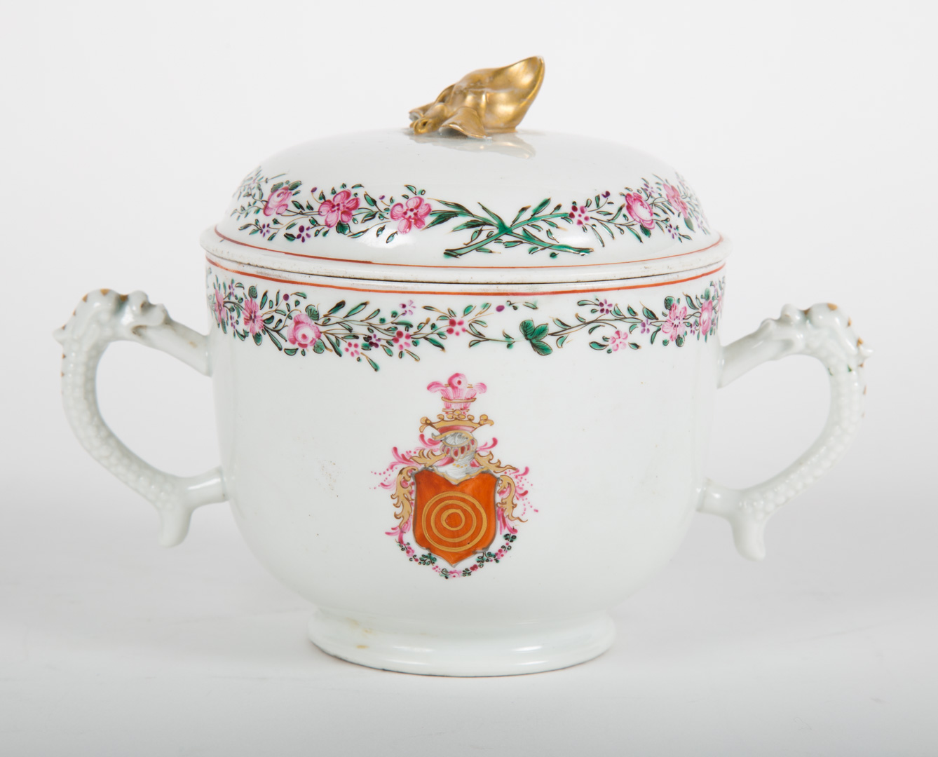 Appraisal: Chinese Export armorial sugar bowl circa double-handled sugar bowl with