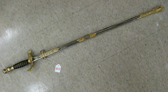 Appraisal: KNIGHTS OF THE GLOBE FRATERNAL SWORD straight double edged blade