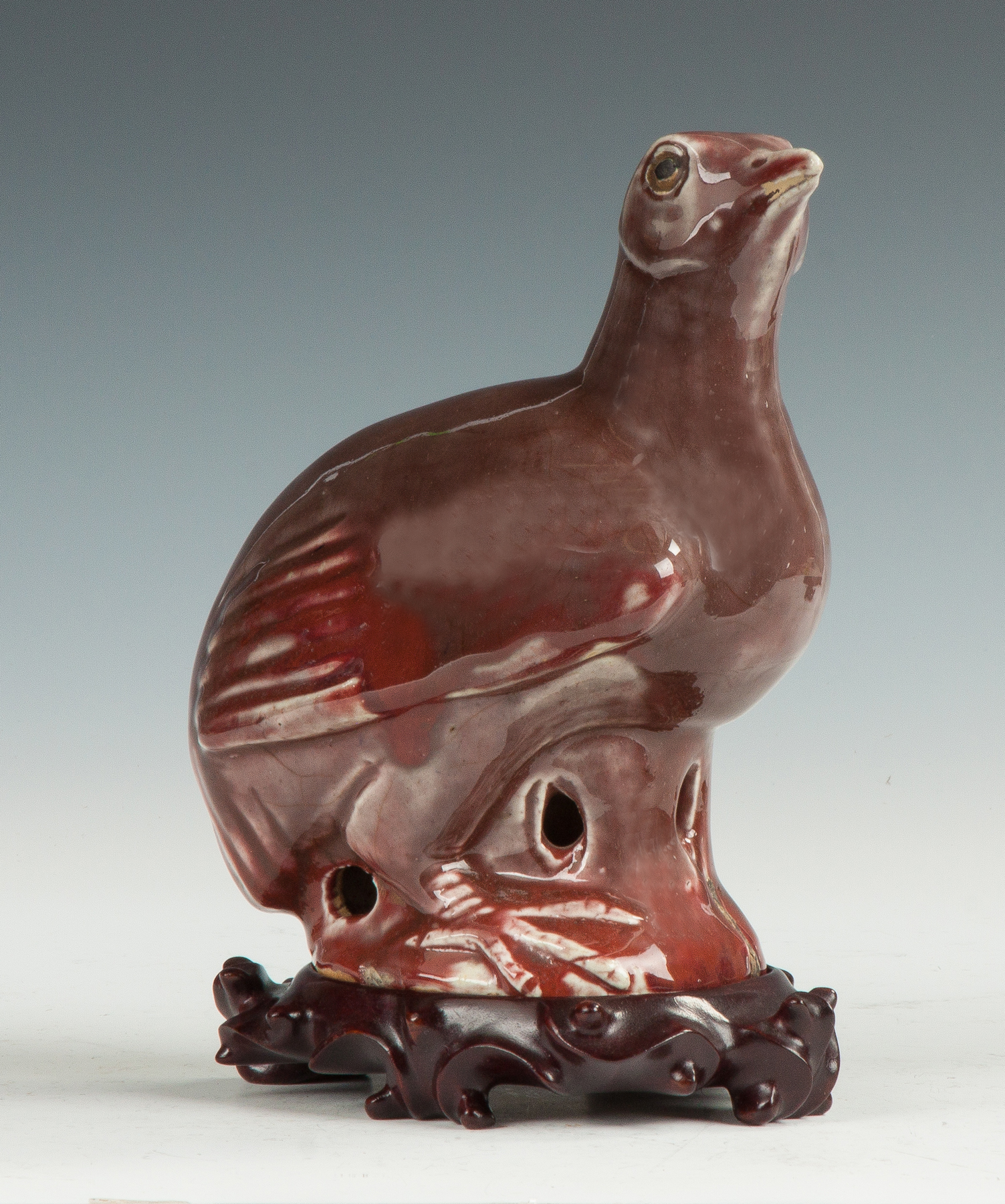 Appraisal: Chinese Porcelain Flambe Glazed Quail