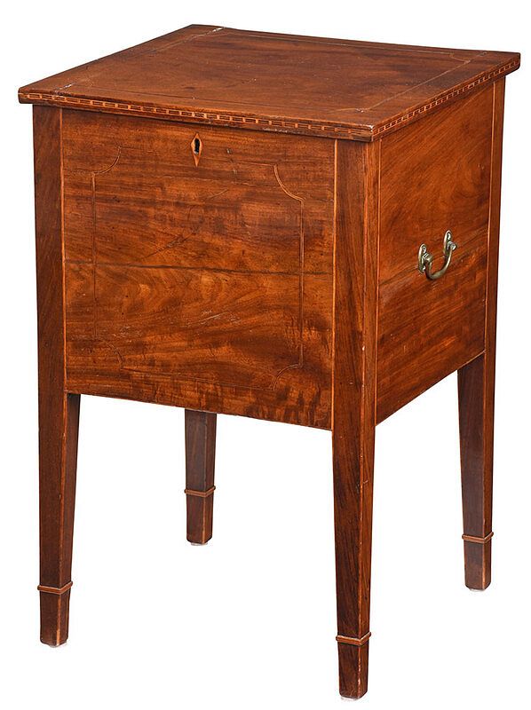 Appraisal: Fine Southern Federal Inlaid Walnut Cellarette Virginia or Maryland late