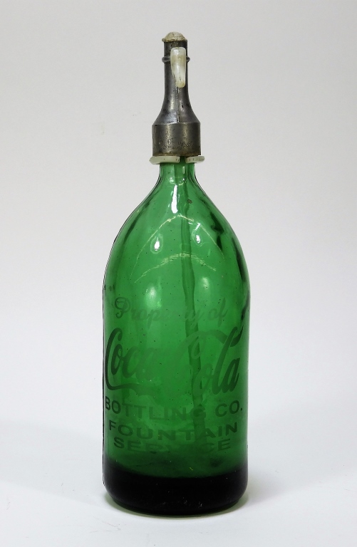 Appraisal: COCA-COLA FOUNTAIN SERVICE SELTZER GREEN BOTTLE United States Early th