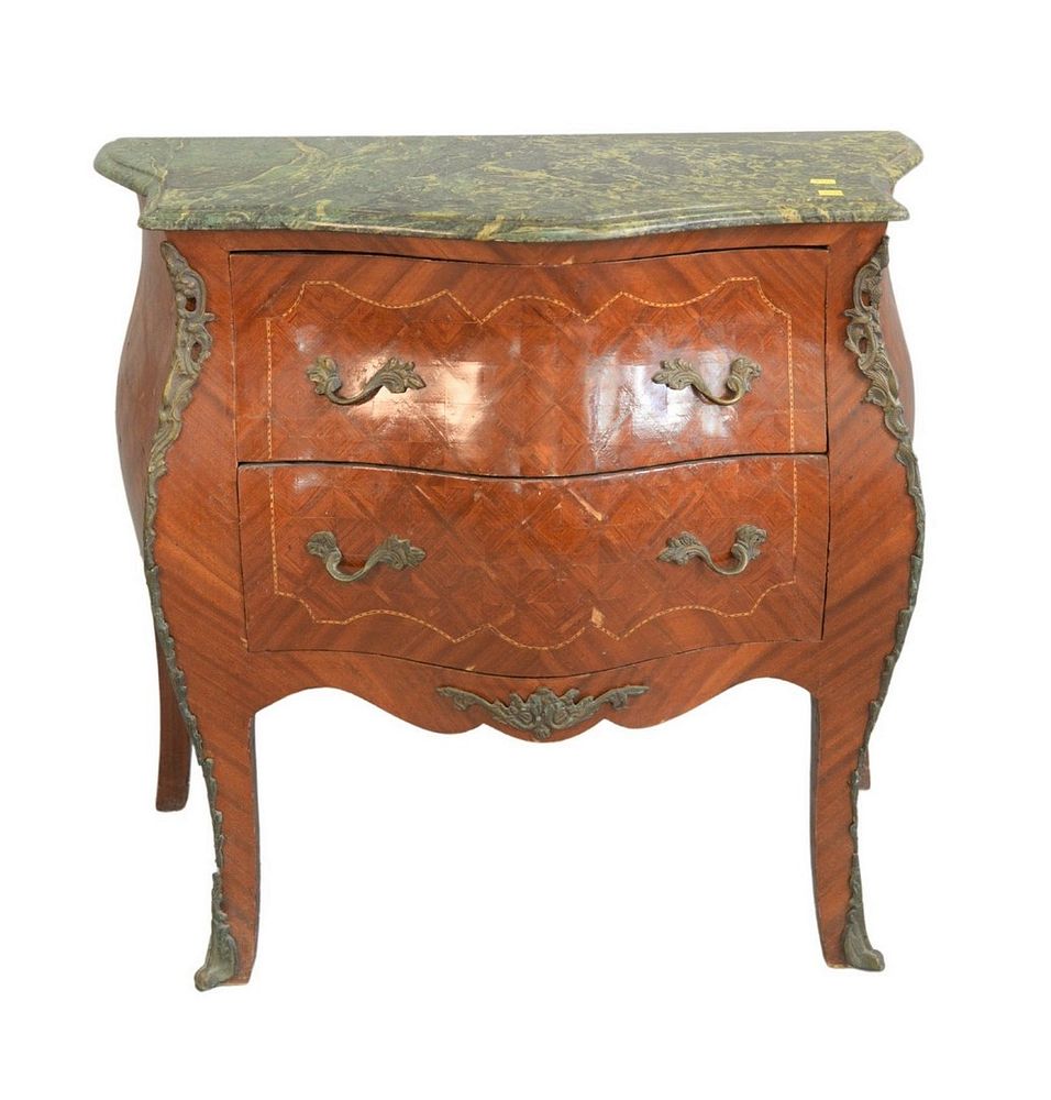 Appraisal: French Marble Top two drawer chest height inches width inches