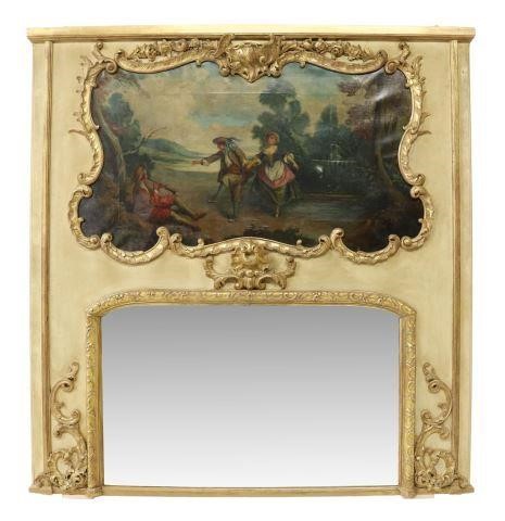 Appraisal: French Louis XVI style trumeau mirror late th c parcel