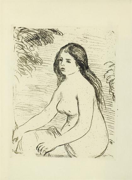 Appraisal: PIERRE-AUGUSTE RENOIR french - FEMME NUE ASSISE Soft ground etching