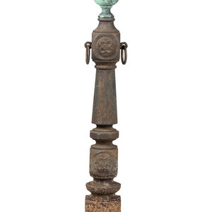 Appraisal: A Cast-Iron Hitching Post with Copper Finial th Century Height