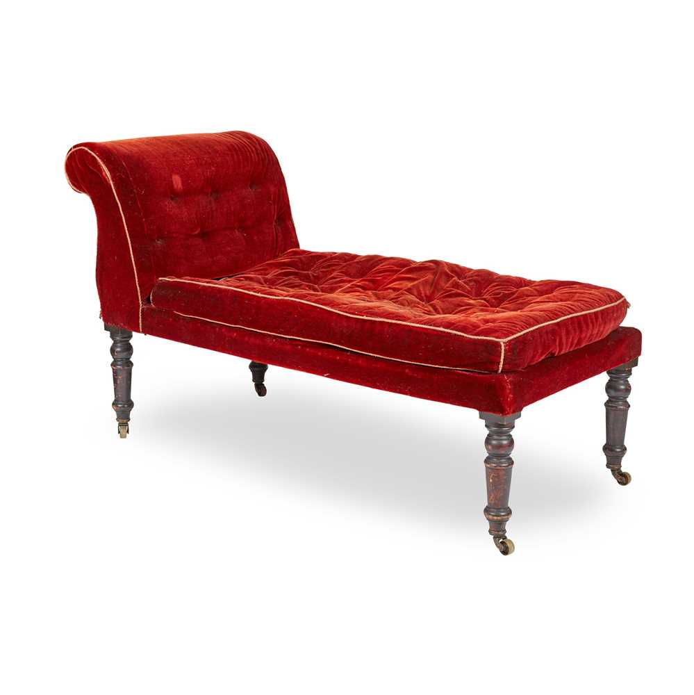 Appraisal: REGENCY CHAISE LONGUE EARLY TH CENTURY with a button upholstered