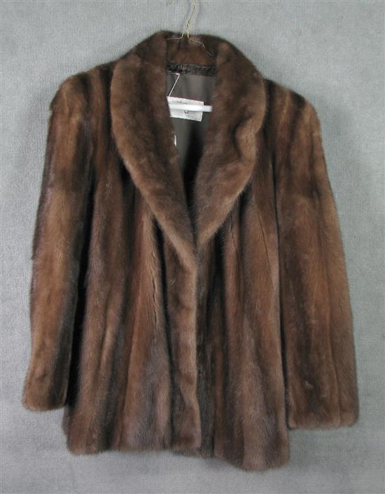 Appraisal: Natural Lunaraine Mink Jacket Approximately size Shawl collar long Includes