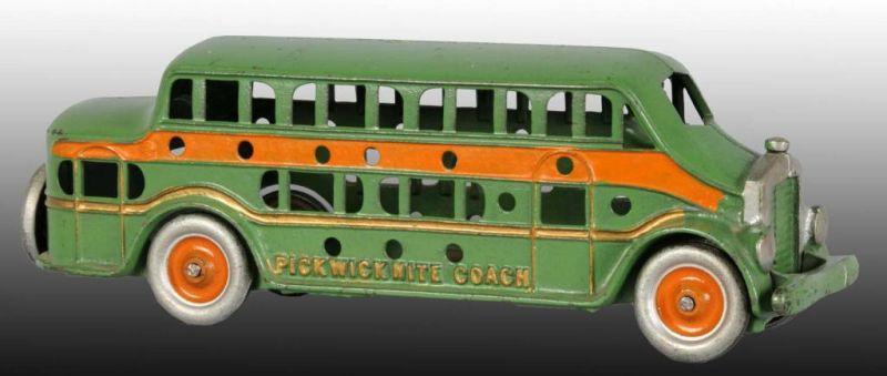 Appraisal: Cast Iron Pickwick Nite Coach Bus Toy Condition Near Mint