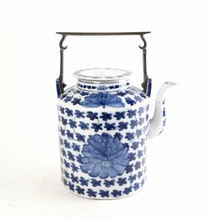 Appraisal: Large Chinese Export Ceramic Pitcher Blue and white pitcher with