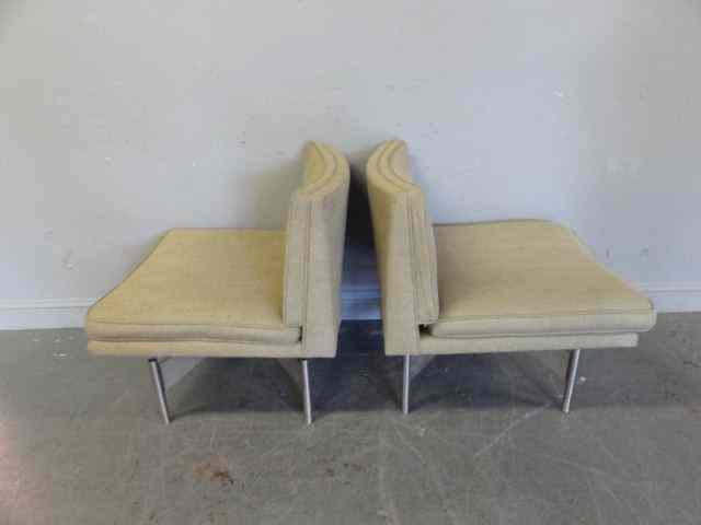 Appraisal: Pair of Midcentury Chairs with Aluminum Bases Nice quality decorative