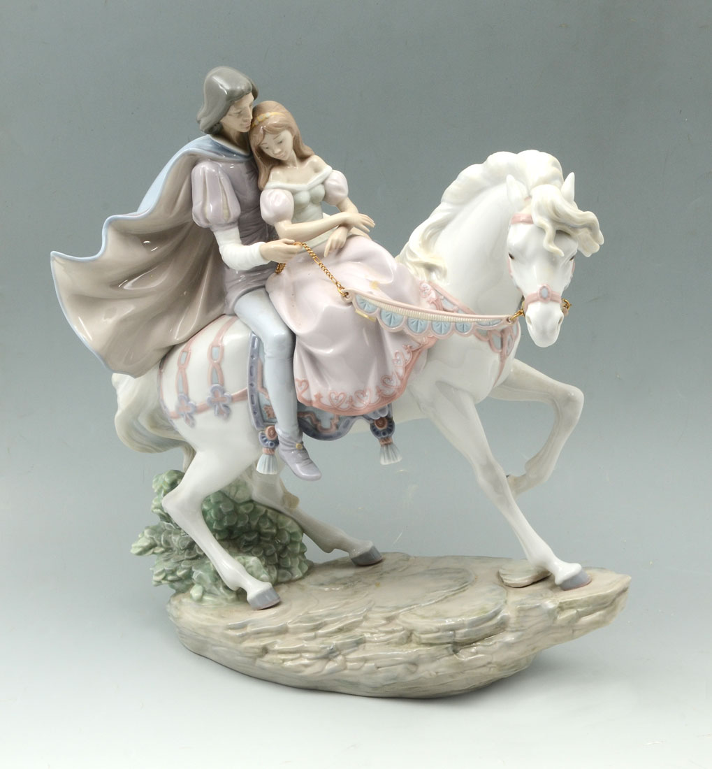 Appraisal: LARGE LLADRO LOVE STORY PORCELAIN FIGURINE Spanish name ''Blanca Nieves