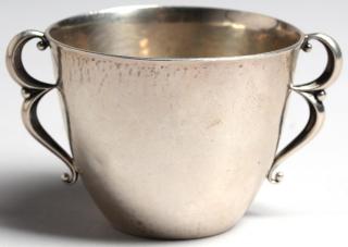 Appraisal: Georg Jensen Sterling Silver Baby Cup ca s The hammered