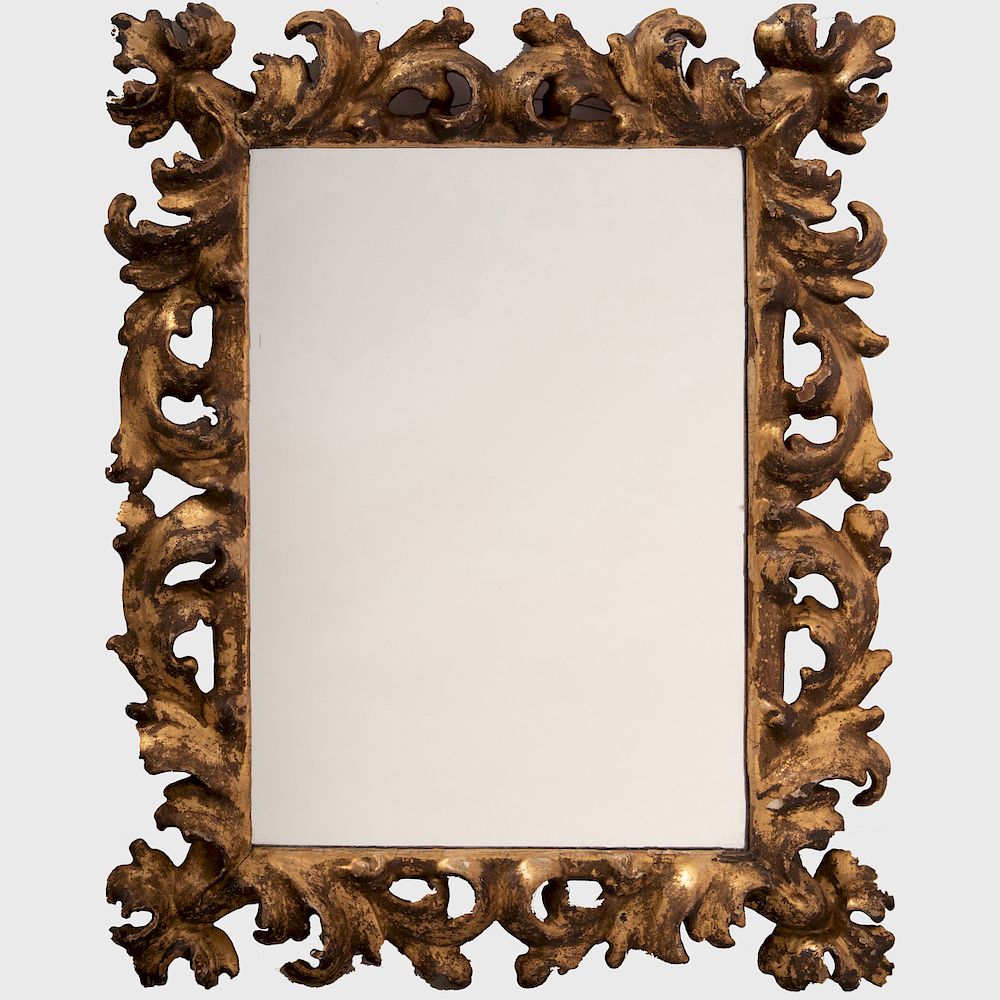 Appraisal: Baroque Style Gilt-Wood Mirror x in Condition There are some