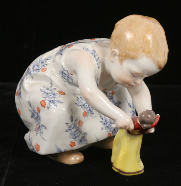 Appraisal: Meissen porcelain Hentschel Kind figure of a little girl playing