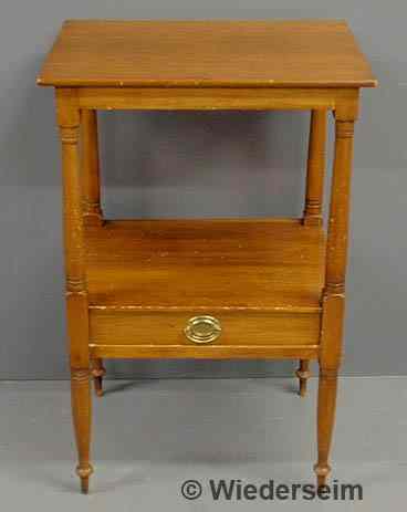 Appraisal: Sheraton pine end table c with a single drawer h