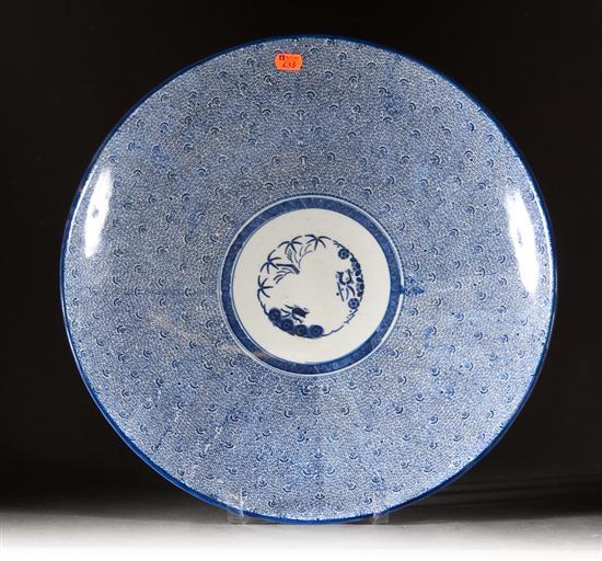 Appraisal: Japanese blue and white porcelain charger fourth quarter- th century