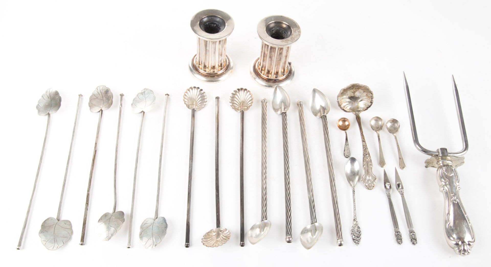 Appraisal: American continental silver table implements comprising pair of Georg Jensen