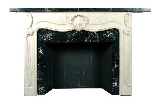 Appraisal: Louis XV Style Carved Cast Stone Mantle of rectangular form