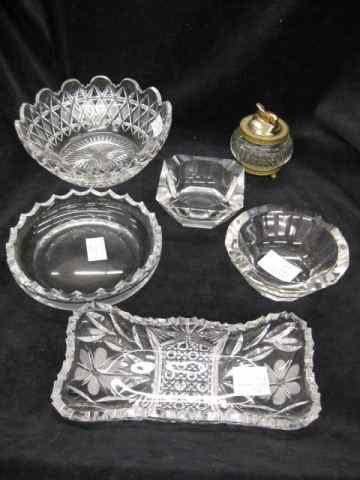 Appraisal: pcs Cut Crystal fruit bowl relish dish ash trays table