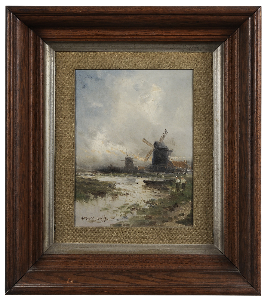 Appraisal: Arthur Vidal Diehl Massachusetts - Dutch Landscape With Windmills signed