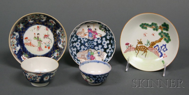 Appraisal: Three Pieces of Porcelain th century Chinese export two cups