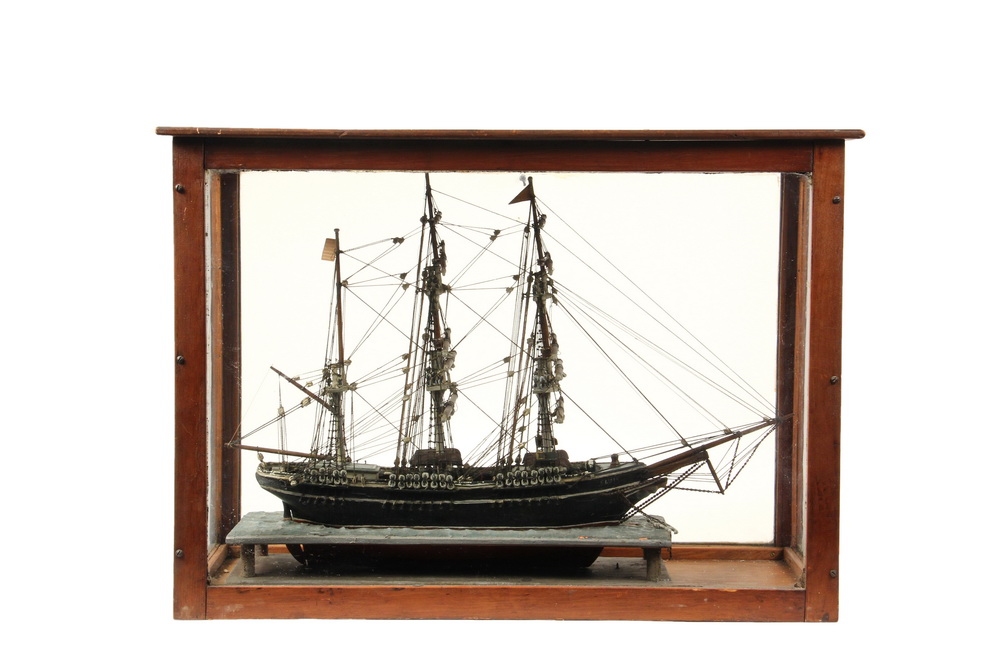 Appraisal: CASED SHIP MODEL - th c Maine Sailor Made Model