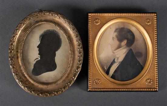 Appraisal: American School th century Miniature portrait of a young gentleman