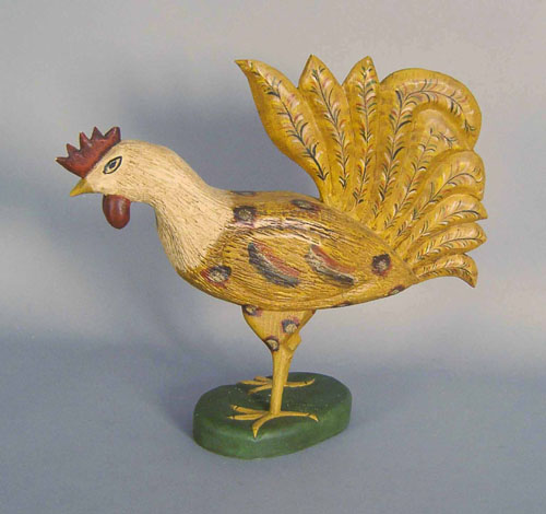 Appraisal: June Walter carved and painted rooster h