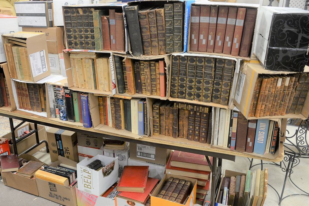 Appraisal: One Table Lot of Books approximately fifty boxes of books