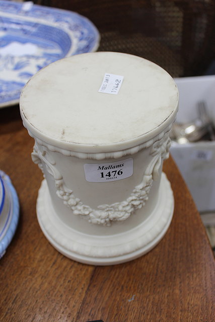 Appraisal: A COPELAND PARIAN WARE STAND with gadrooned edge and floral