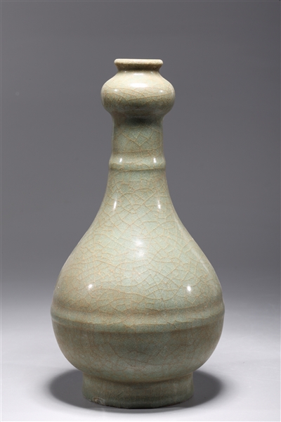 Appraisal: Chinese celadon glazed garlic mouth porcelain vase overall good condition