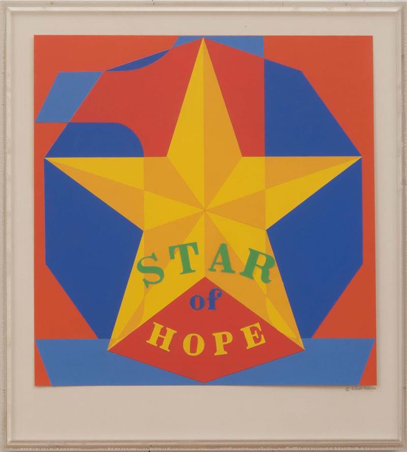 Appraisal: ROBERT INDIANA b STAR OF HOPE MAQUETTE AND SKETCH Cut