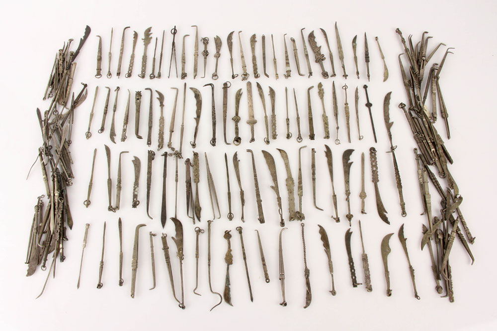 Appraisal: - th C Chinese Silver Grooming Tools th century Chinese