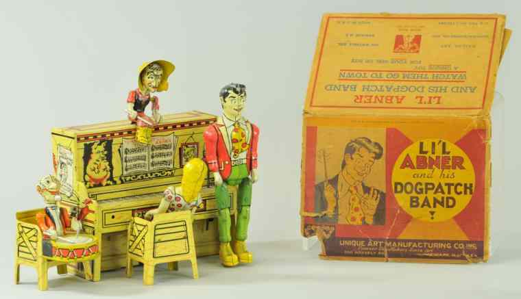 Appraisal: LIL ABNER BAND Unique Art lithographed tin a classic mechanical