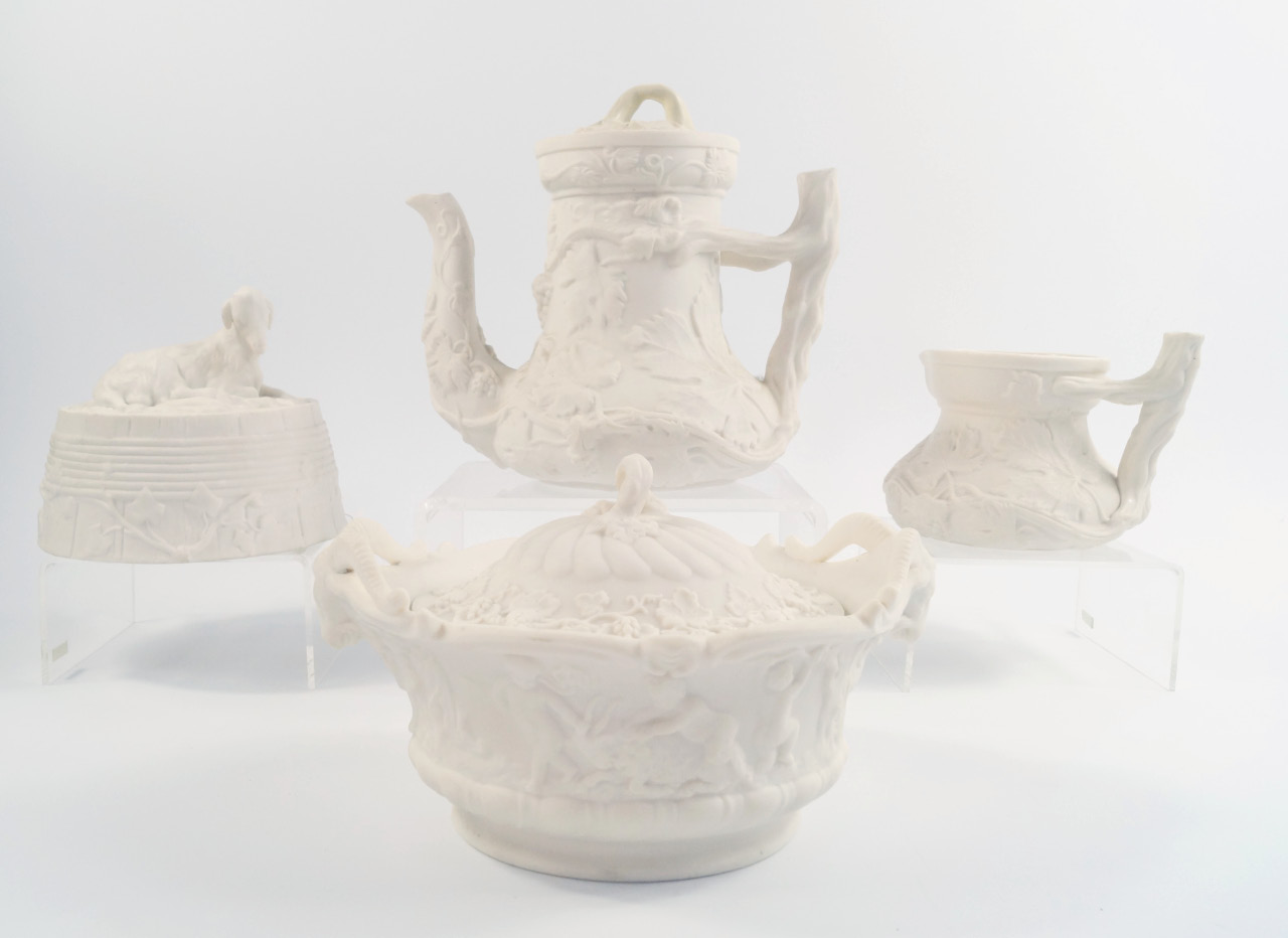 Appraisal: A group of mid thC Parian wares comprising a Minton