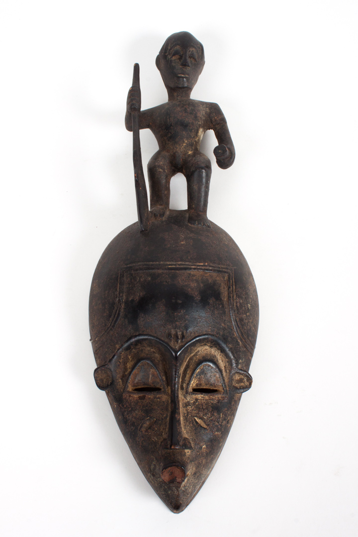 Appraisal: a Senufo painted wood mask Cote d'Ivoire first half th