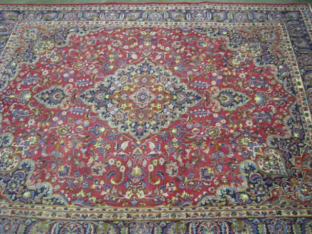 Appraisal: Oriental rug ' x ' Traditional Persian red field navy