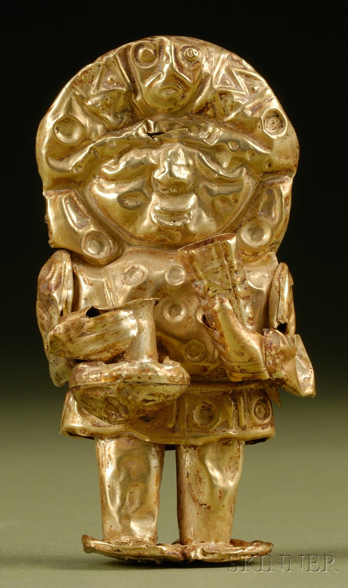 Appraisal: Pre-Columbian Gold Figure Peru Chimu c - A D of