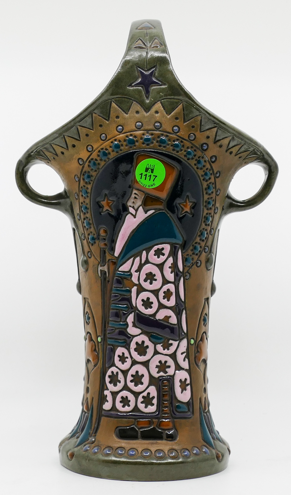 Appraisal: Turn Teplitz Art Nouveau Handled Vase ''