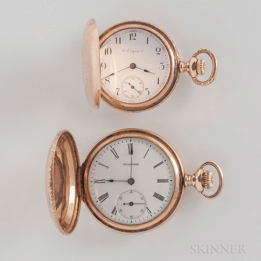 Appraisal: Two kt Gold Hunter-case Pocket Watches Two kt Gold Hunter-case