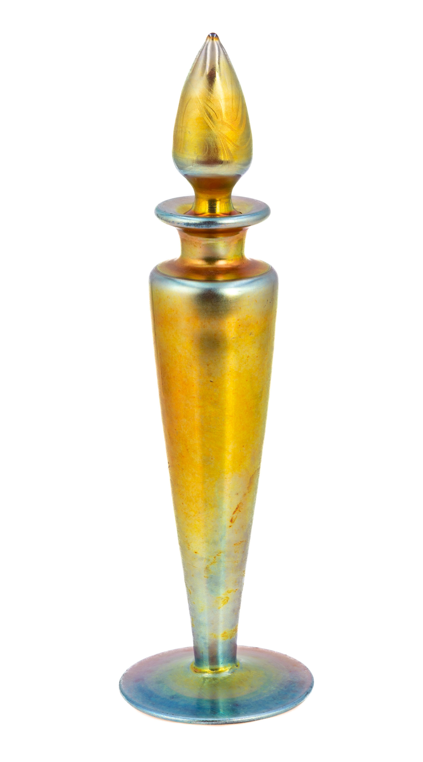 Appraisal: STEUBEN GOLD AURENE PERFUME BOTTLE early th century Inscribed and