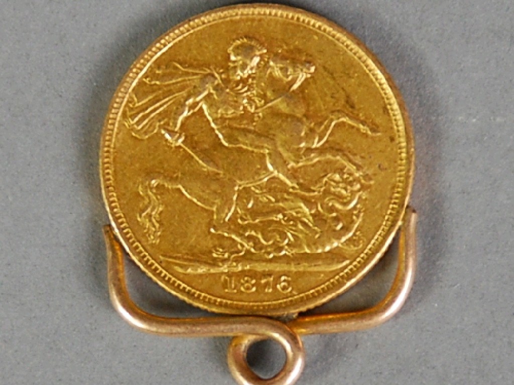 Appraisal: VICTORIA GOLD SOVEREIGN with soldered wirework mount as a pendant