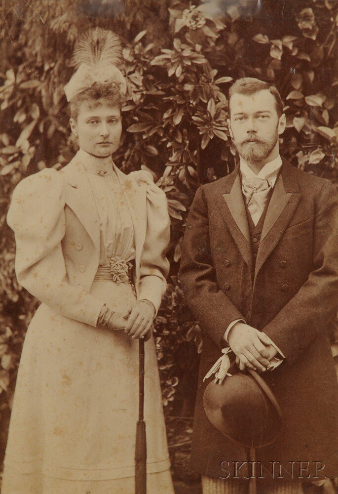 Appraisal: Albumen Print of Tsarevich Nicholas Alexandrovich and Princess Alix of