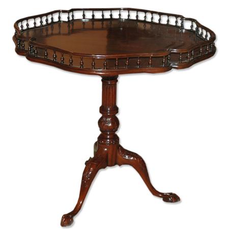 Appraisal: Georgian Style Carved Mahogany Tea Table Estimate -