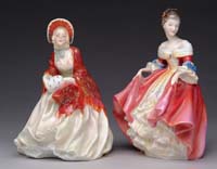 Appraisal: TWO ROYAL DOULTON LADY FIGURINES Southern Bell HN green mark