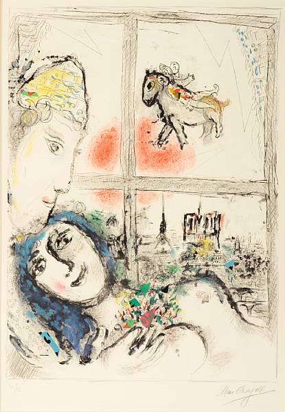 Appraisal: Marc Chagall Russian French - Paris from My Window M