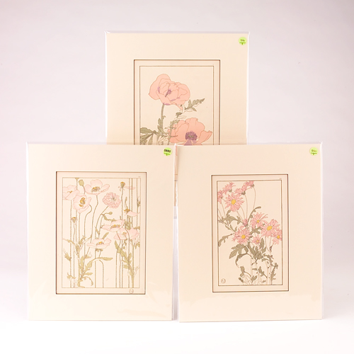 Appraisal: J FOORD Three color lithographs from Decorative Flower Studies two